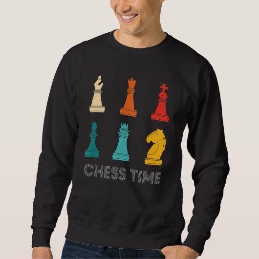 Vintage Retro Schachspielzeit Sweatshirt (Vorderseite)
