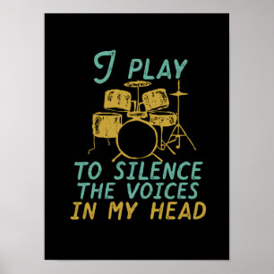 Vintage Retro Schlagzeuger Musikband Drum Player Poster