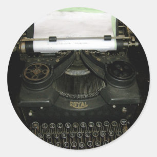 Vintage Retro-Schreibmaschine, Schreibmaschine Runder Aufkleber