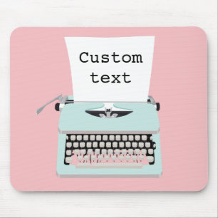 Vintage Retro-Schreibmaschine und Papierdesign Mousepad