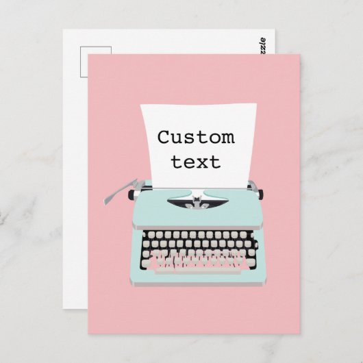 Vintage Retro-Schreibmaschine und Papierdesign Postkarte (Vorne/Hinten)