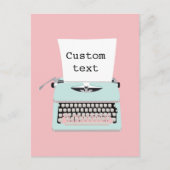 Vintage Retro-Schreibmaschine und Papierdesign Postkarte (Vorderseite)