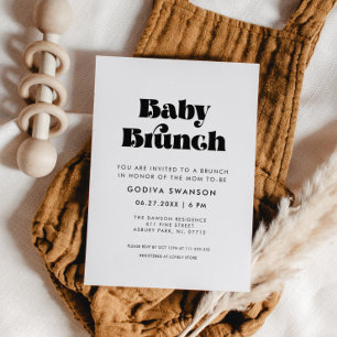 Vintage Retro Schrift Baby Brunch Einladung