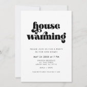 Vintage Retro Schrift Einweihungsparty Einladung (Vorderseite)