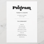 Vintage Retro-Schrift Hochzeit Programm (Vorderseite)