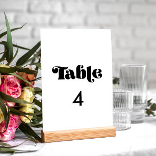 Vintage Retro-Schrift Hochzeit Tischnummer