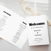 Vintage Retro-Schrift Hochzeits gefaltetes Program Programm