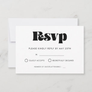 Vintage Retro-Schrift Hochzeits-RSVP-Karte RSVP Karte