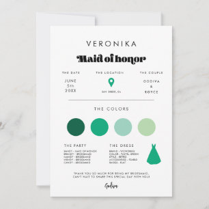 Vintage Retro Schrift Trauzeugin Info-Karte Einladung