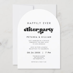 Vintage Retro Schriftzug Happily Ever After Party Einladung