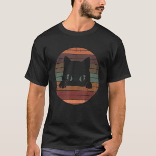 Vintage Retro Schwarze Katze Retro Stil Katzen T-Shirt