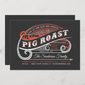 Vintage Retro - Schweineherz - Einladungen (Vorne/Hinten)