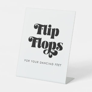 Vintage Retro-Script-Hochzeit Flip Flops Sockelschild