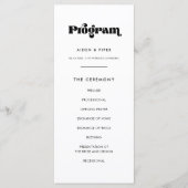 Vintage Retro-Script-Hochzeit Programm (Vorderseite)