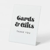 Vintage Retro-Script-Karten und Geschenke Sockelschild (Vorderseite)