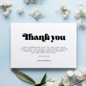 Vintage Retro-Script-Kinderdusche Dankeskarte