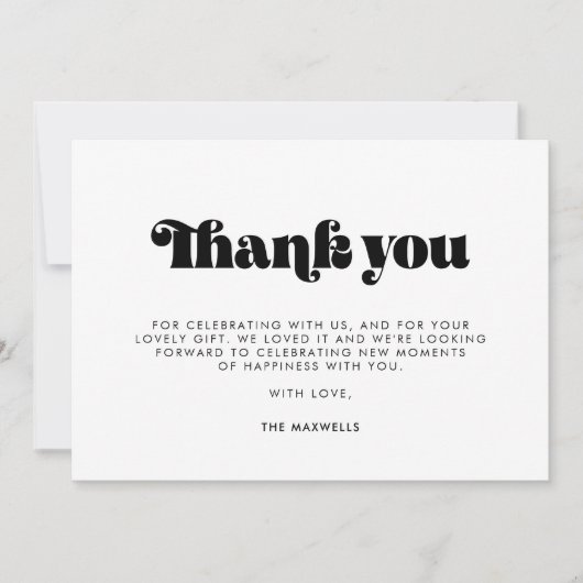 Vintage Retro-Script-Kinderdusche Dankeskarte (Vorderseite)