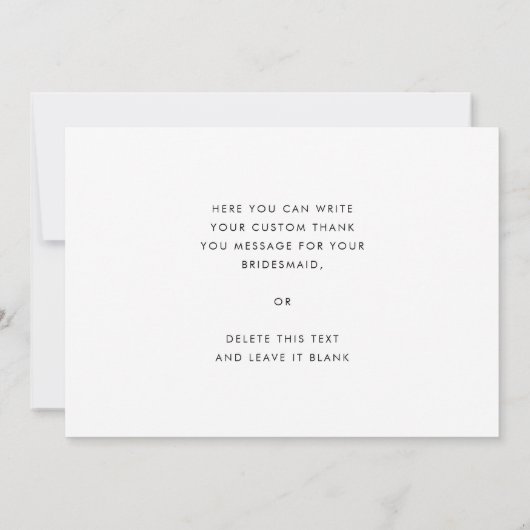 Vintage Retro-Script-Trauzeugin Danke Karte (Rückseite)