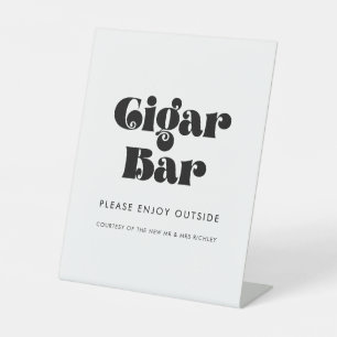 Vintage Retro Script Wedding Cigar Bar Sockelschild