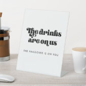 Vintage Retro Script Wedding Open Bar Sockelschild (In SItu)