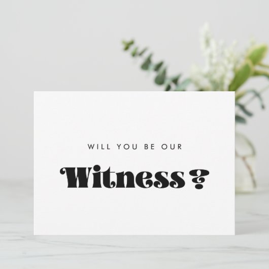 Vintage Retro-Script-Zeugenausweis Einladung (Stehend Vorderseite)