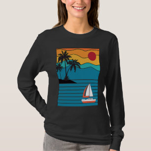 Vintage Retro-Segelschiff im Stil der 80er 70er Ja T-Shirt