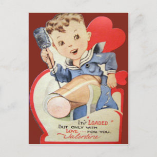 Vintage Retro Segler Valentinskarte Feiertagspostkarte