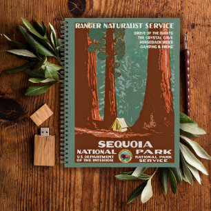 Vintage Retro Sequoia Nationalpark Reise Notizblock