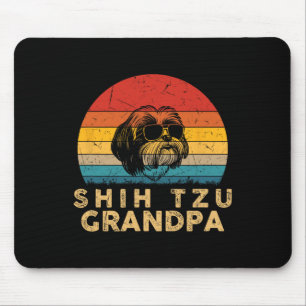 Vintage Retro Shih Tzu Opa Hunde Liebhaber Pfote P Mousepad