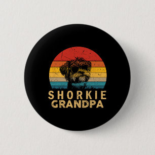 Vintage Retro Shorkie Opa Hunde Liebhaber Pfote Va Button