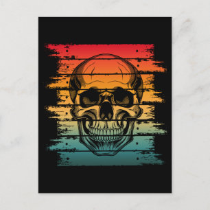 Vintage Retro Silhouette Totenkopf Postkarte