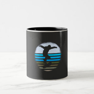 Vintage Retro Skateboard Zweifarbige Tasse