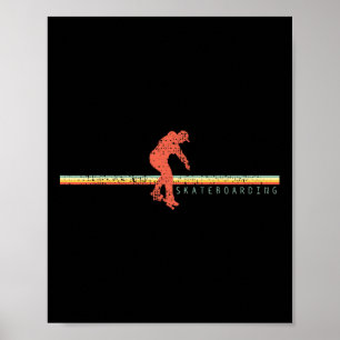 Vintage Retro Skateboarding T-Shirt Geschenk Poster