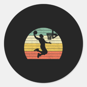 Vintage Retro Sketll Dunk Shirt Sonnenuntergang Bu Runder Aufkleber