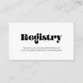 Vintage Retro-Skript Hochzeit-Registrierungskarte Begleitkarte (Vorderseite)