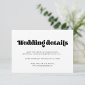 Vintage Retro-Skript Hochzeitskarte Begleitkarte (Stehend Vorderseite)