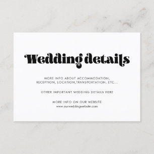 Vintage Retro-Skript Hochzeitskarte Begleitkarte