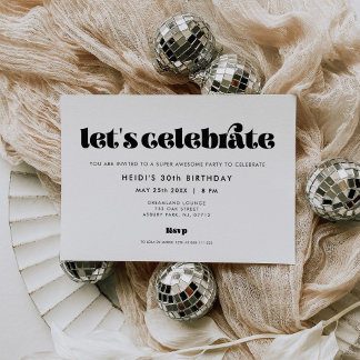 Vintage Retro-Skripte Feiern wir Geburtstag Einladung