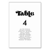 Vintage Retro-Skripte Hochzeitskarten Tischnummer (Vorderseite)