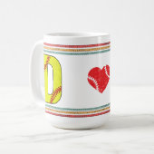 Vintage Retro Softball-Buchstabe D Klassiker Kaffeetasse (Vorderseite Links)