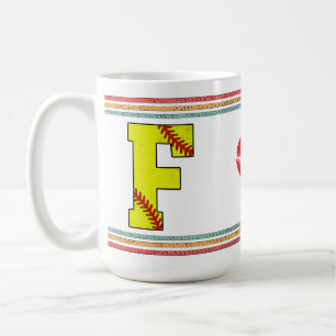 Vintage Retro Softball Buchstabe F Old School Kaffeetasse