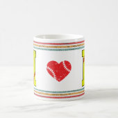 Vintage Retro Softball-Buchstabe M Klassiker Kaffeetasse (Mittel)