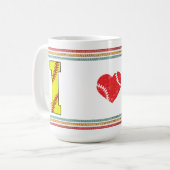 Vintage Retro Softball Letter I Varsity Kaffeetasse (Vorderseite Links)