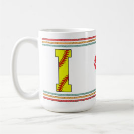 Vintage Retro Softball Letter I Varsity Kaffeetasse
