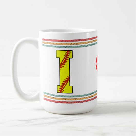 Vintage Retro Softball Letter I Varsity Kaffeetasse (Links)