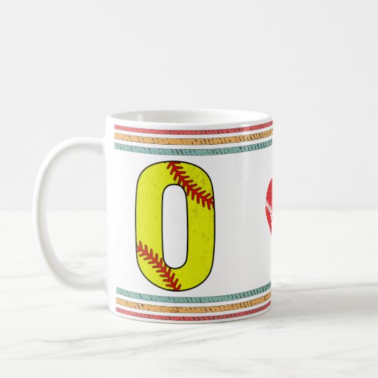 Vintage Retro Softball Letter O Old School Kaffeetasse (Links)