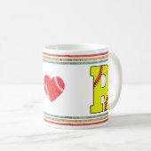 Vintage Retro Softball Letter R Varsity Kaffeetasse (VorderseiteRechts)