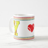 Vintage Retro Softball Letter Y Old School Kaffeetasse (Vorderseite Links)