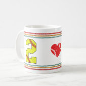Vintage Retro Softball Number 2 Artwork Kaffeetasse (Vorderseite Links)