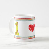 Vintage Retro Softball Nummer 1 Design Kaffeetasse (Vorderseite Links)